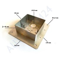 Installation flange for air heaters for floors up to 40 mm, stainless steel